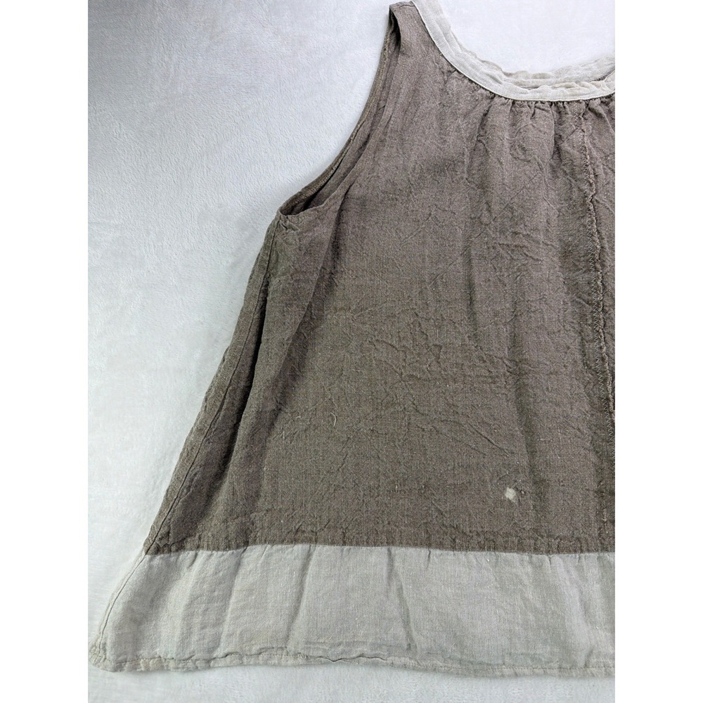 Magnolia Pearl Love Linen Tank Women OS Brown Natural Relaxed Boho Elegant Chic - Picture 5 of 16